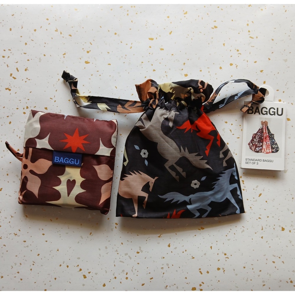 NWT BAGGU Standard Reusable Grocery Shopping Bag - Horse/Western Cut Outs
